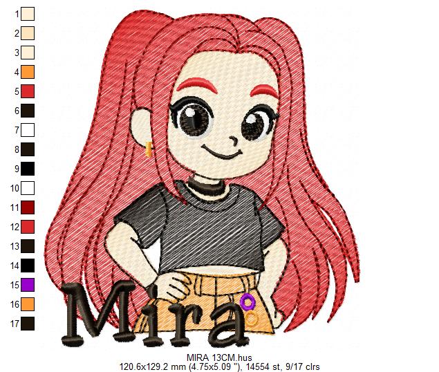 Mira KPop Demon Hunters embroidery design - Kpop Warriors machine embroidery patterns - Baby girl file - Instant digital download (Copy) Marcia Embroidery