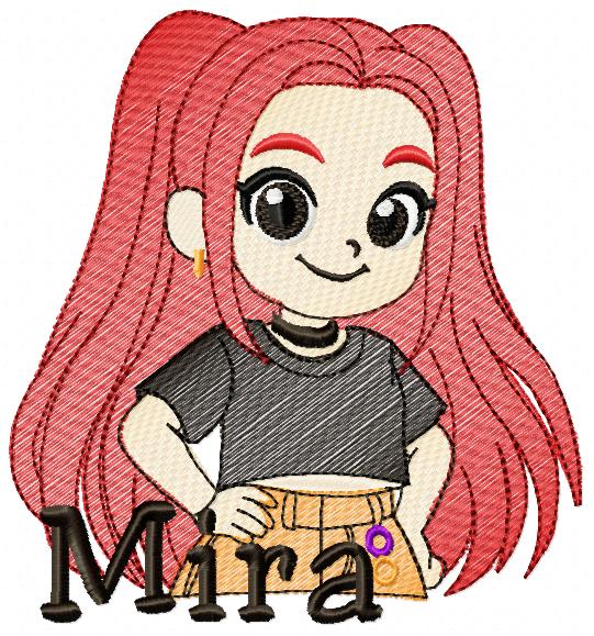 Mira KPop Demon Hunters embroidery design - Kpop Warriors machine embroidery patterns - Baby girl file - Instant digital download (Copy) Marcia Embroidery