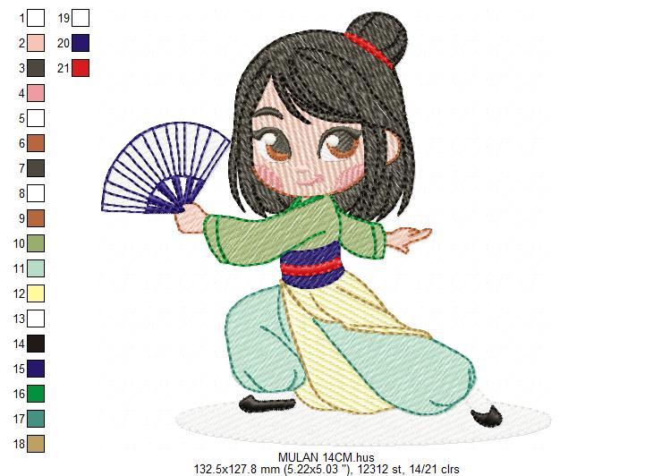 Mulan embroidery design - Disney Princess machine embroidery patterns - Instant digital download (Copy) Marcia Embroidery
