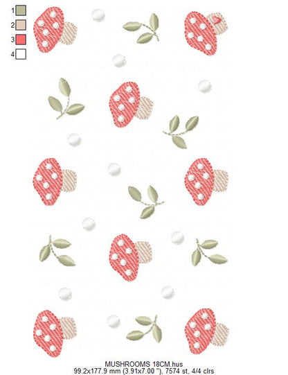 Mushroom with flowers embroidery designs - Forest Toad machine embroidery pattern - Kitchen Towel file - Instant download pes jef hus dst (Copy) Marcia Embroidery