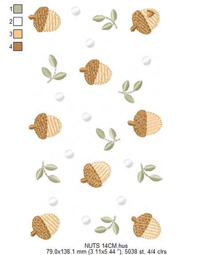 Nuts with flowers embroidery designs - Forest Toad machine embroidery pattern - Kitchen Towel file - Instant download pes jef hus dst (Copy) (Copy) Marcia Embroidery