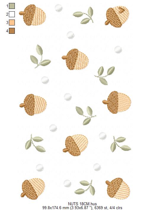 Nuts with flowers embroidery designs - Forest Toad machine embroidery pattern - Kitchen Towel file - Instant download pes jef hus dst (Copy) (Copy) Marcia Embroidery