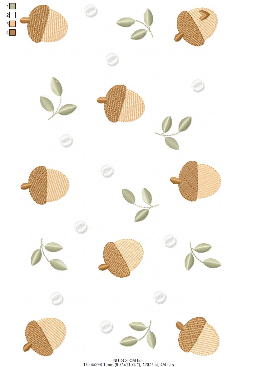 Nuts with flowers embroidery designs - Forest Toad machine embroidery pattern - Kitchen Towel file - Instant download pes jef hus dst (Copy) (Copy) Marcia Embroidery