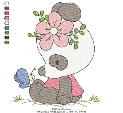 Panda embroidery design - Animal embroidery designs machine embroidery pattern - Baby boy embroidery file - Panda frame instant download pes (Copy) Marcia Embroidery