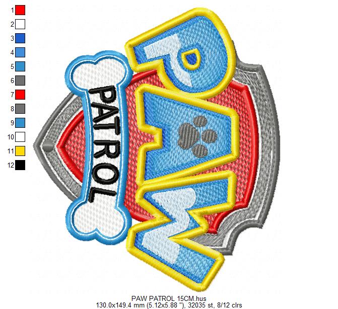 Paw Patrol embroidery designs - Paw Patrol Logo machine embroidery patterns - Baby Girl Boy file - Instant digital download pes jef dst exp hus vp3 - Zuma Chase Rubble Skye Marshall Everest Ryder Rocky - Marcia Embroidery