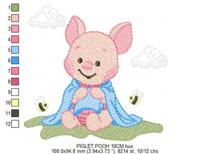 Teddy Bear embroidery designs - Baby boy toy machine embroidery pattern - Cute Bear with bow tie file - Instant digital download pes jef dst (Copy) Marcia Embroidery