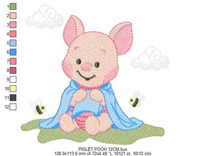 Teddy Bear embroidery designs - Baby boy toy machine embroidery pattern - Cute Bear with bow tie file - Instant digital download pes jef dst (Copy) Marcia Embroidery