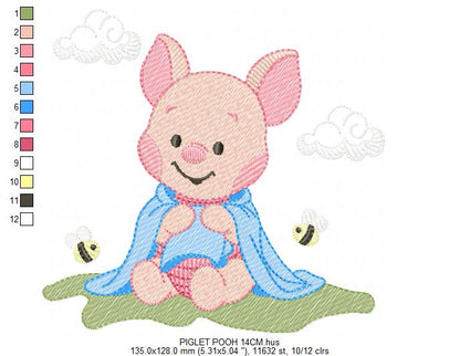 Teddy Bear embroidery designs - Baby boy toy machine embroidery pattern - Cute Bear with bow tie file - Instant digital download pes jef dst (Copy) Marcia Embroidery