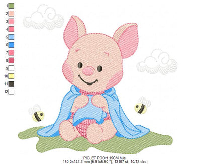 Teddy Bear embroidery designs - Baby boy toy machine embroidery pattern - Cute Bear with bow tie file - Instant digital download pes jef dst (Copy) Marcia Embroidery