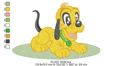 PLUTO embroidery design - Mickey Mouse machine embroidery pattern - Baby Boy file - Instant digital download pes (Copy) Marcia Embroidery