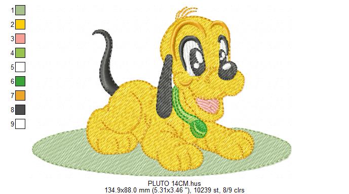 PLUTO embroidery design - Mickey Mouse machine embroidery pattern - Baby Boy file - Instant digital download pes (Copy) Marcia Embroidery