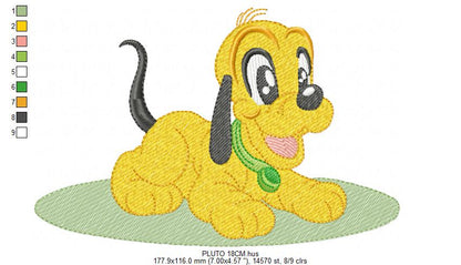 PLUTO embroidery design - Mickey Mouse machine embroidery pattern - Baby Boy file - Instant digital download pes (Copy) Marcia Embroidery