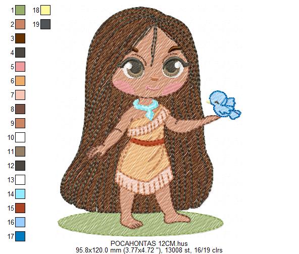 Pocahontas embroidery design - Disney Princess machine embroidery patterns - Instant digital download (Copy) Marcia Embroidery