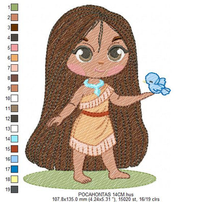 Pocahontas embroidery design - Disney Princess machine embroidery patterns - Instant digital download (Copy) Marcia Embroidery