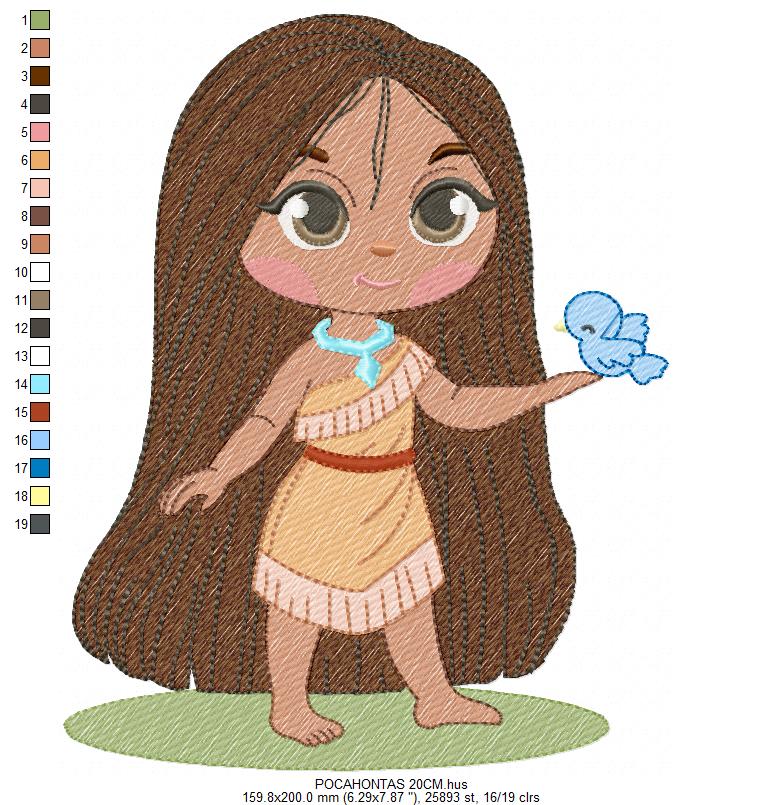 Pocahontas embroidery design - Disney Princess machine embroidery patterns - Instant digital download (Copy) Marcia Embroidery