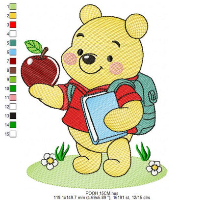 Winnie the Pooh embroidery design - Winnie the Pooh Bear Cartoon machine embroidery pattern - Baby boy and girl file - Instant digital download pes jef (Copy) Marcia Embroidery