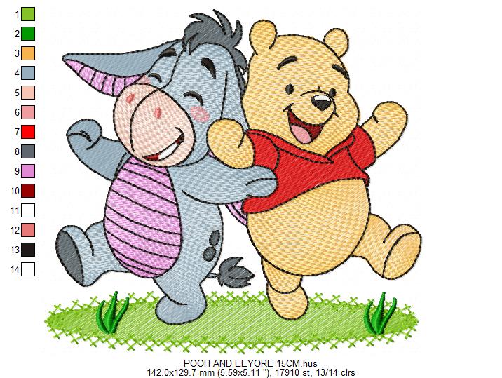 Winnie the Pooh embroidery design - Winnie the Pooh Bear Cartoon machine embroidery pattern - Baby boy and girl file - Instant digital download pes jef (Copy) (Copy) Marcia Embroidery