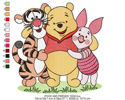 Winnie the Pooh embroidery design - Winnie the Pooh Bear Cartoon machine embroidery pattern - Baby boy and girl file - Instant digital download pes jef (Copy) Marcia Embroidery