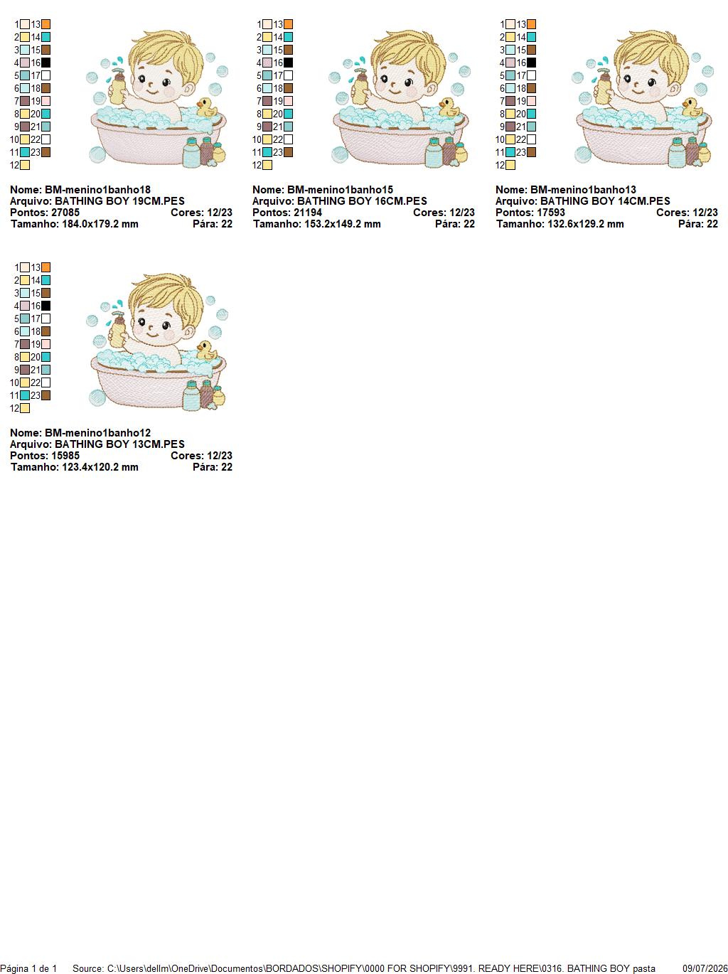 Boy in bathtub embroidery design - Bathing boy machine embroidery pattern - Baby Boy file - Instant digital download pes jef