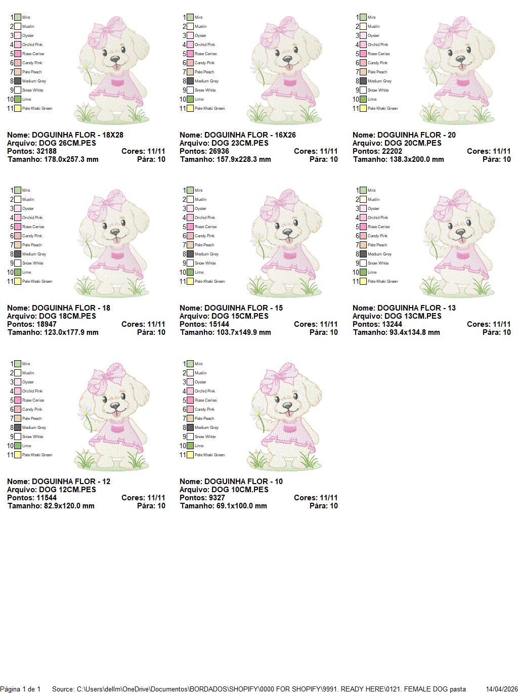 Female Dog embroidery designs - Doggie embroidery design machine embroidery pattern - Puppy embroidery - Pet embroidery - instant download (Copy) Marcia Embroidery