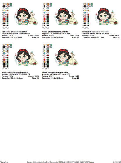 Snow White embroidery designs - Disney Princess machine embroidery patterns - Baby Girl  file - Instant digital download pes jef dst exp hus vp3 - Marcia Embroidery