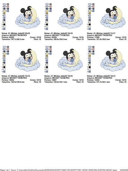 Baby Mickey embroidery design - Mickey Mouse machine embroidery pattern - Baby Boy file - Instant digital download pes jef dst