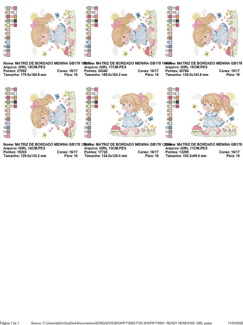 Girl with curly hair and flowers embroidery designs - Princess machine embroidery pattern - Girl with lace and hearts - Instant download pes (Copy) Marcia Embroidery