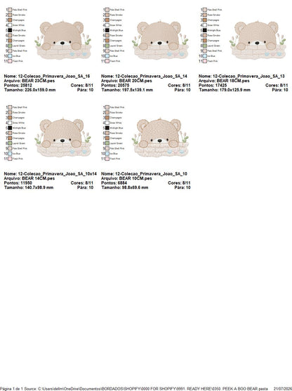 Peekaboo Teddy Bear embroidery designs - Baby boy Bear machine pattern - Baby Boy file (Digital download)