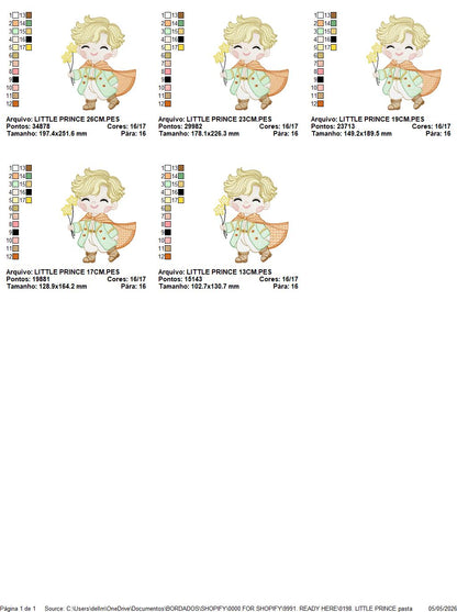 The Little Prince embroidery design - Little Prince with stars machine embroidery pattern - Baby boy and girl Fairytale file - Instant digital download pes jef Marcia Embroidery