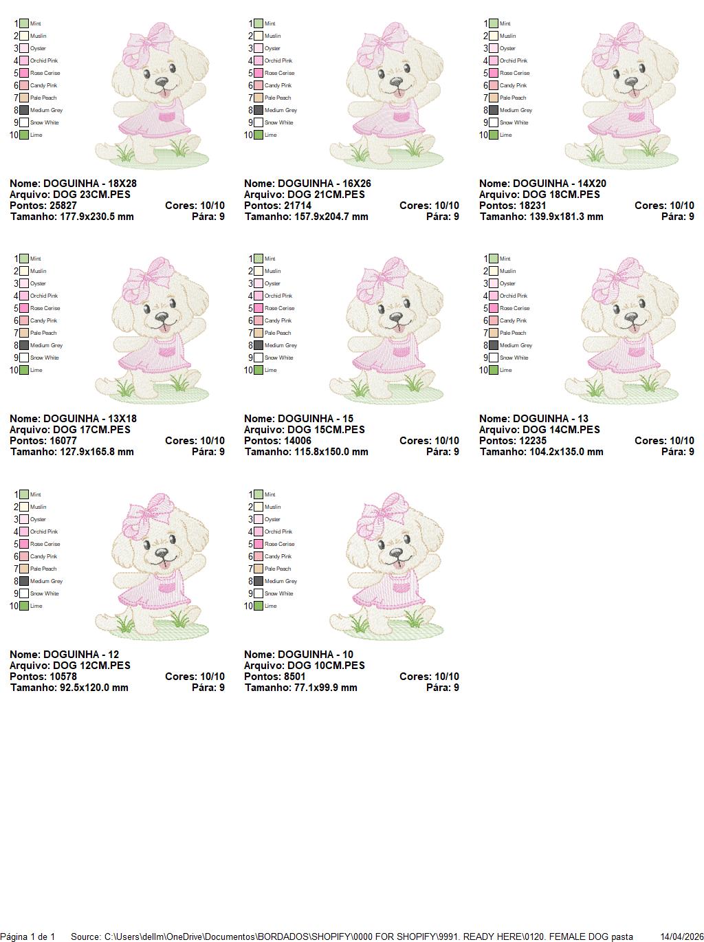 Female Dog embroidery designs - Doggie embroidery design machine embroidery pattern - Puppy embroidery - Pet embroidery - instant download (Copy) Marcia Embroidery