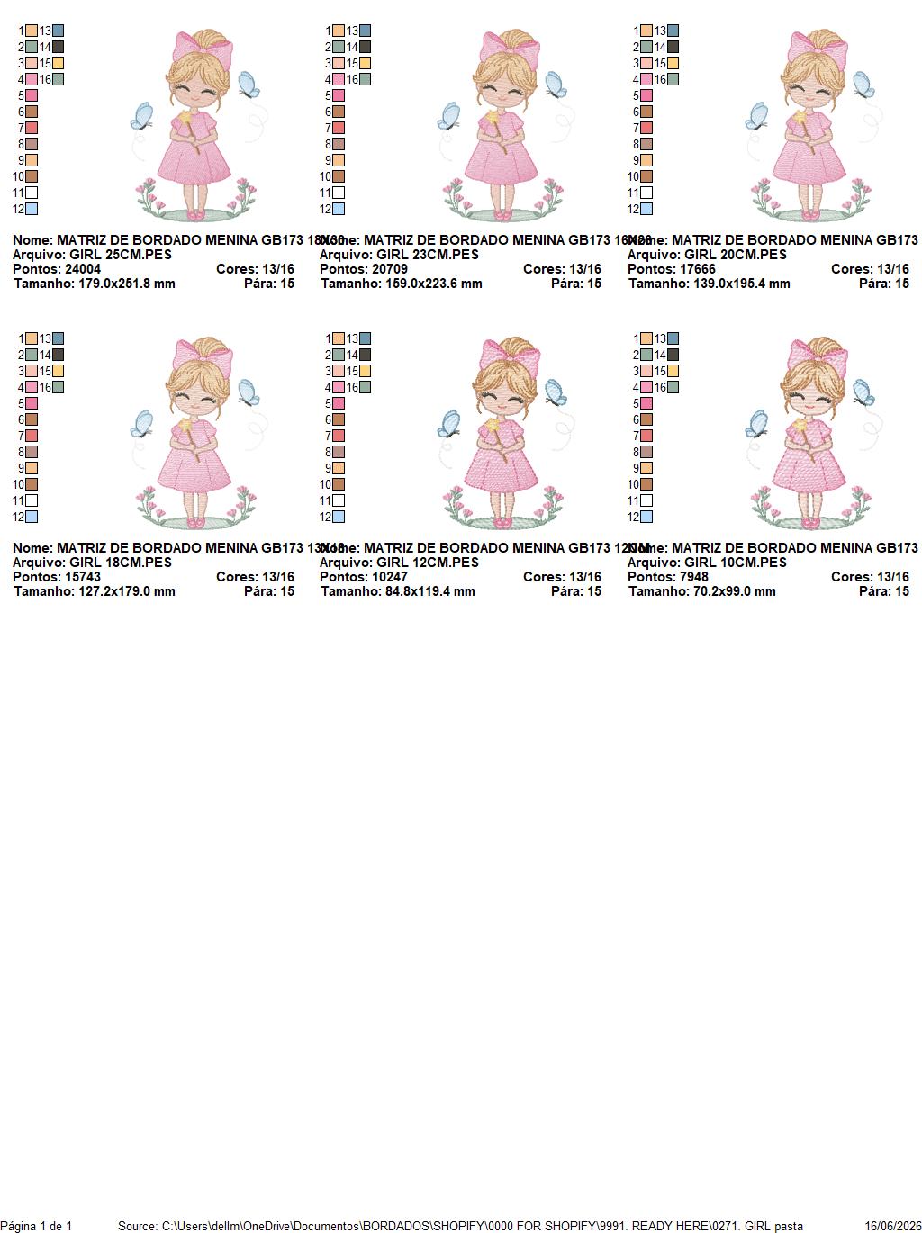Baby girl embroidery designs - Girl with flowers and butterflies machine embroidery pattern - Princess embroidery - Instant digital download (Copy) Marcia Embroidery
