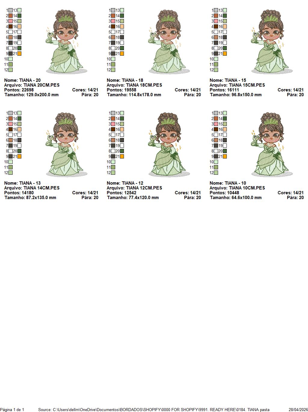 Tiana embroidery design - Disney Princess machine embroidery patterns - Instant digital download (Copy) Marcia Embroidery