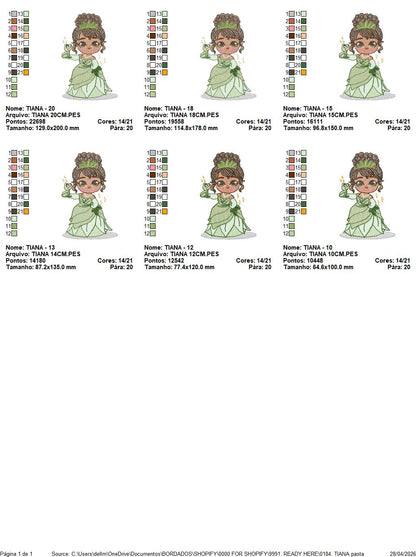 Tiana embroidery design - Disney Princess machine embroidery patterns - Instant digital download (Copy) Marcia Embroidery