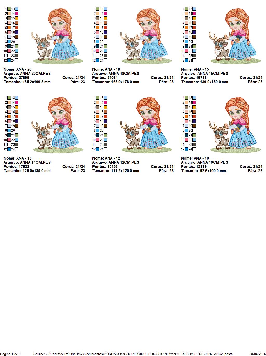Anna embroidery design - Disney Princess machine embroidery patterns - Instant digital download (Copy) Marcia Embroidery