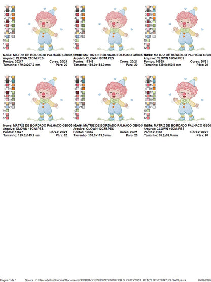 Circus Clown embroidery designs - Boy Clown with funny hat machine embroidery pattern - Baby Boy file - Instant digital download pes jef dst hus