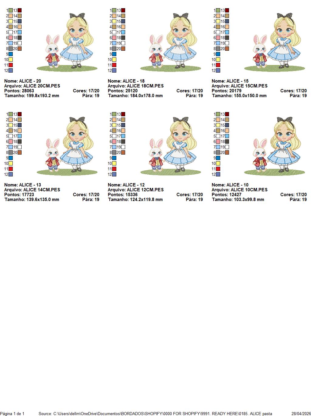 Alice embroidery design - Disney Princess machine embroidery patterns - Instant digital download (Copy) Marcia Embroidery