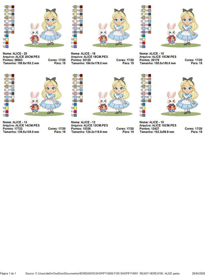 Alice embroidery design - Disney Princess machine embroidery patterns - Instant digital download (Copy) Marcia Embroidery