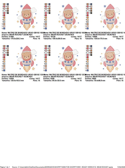 Space Rocket embroidery designs - Rocket with stars machine embroidery pattern - Baby Boy file - Instant digital download pes jef dst (Copy) Marcia Embroidery