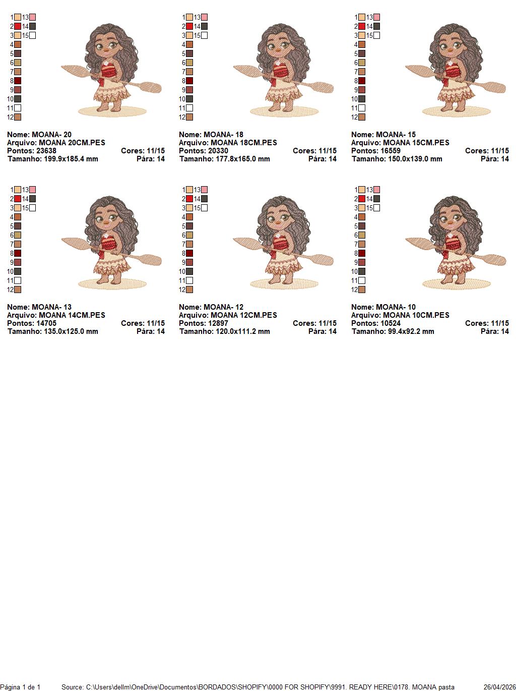 Moana embroidery designs - Disney Princess machine embroidery patterns - Baby girl file - Instant digital download pes jef dst exp hus vp3 (Copy) Marcia Embroidery