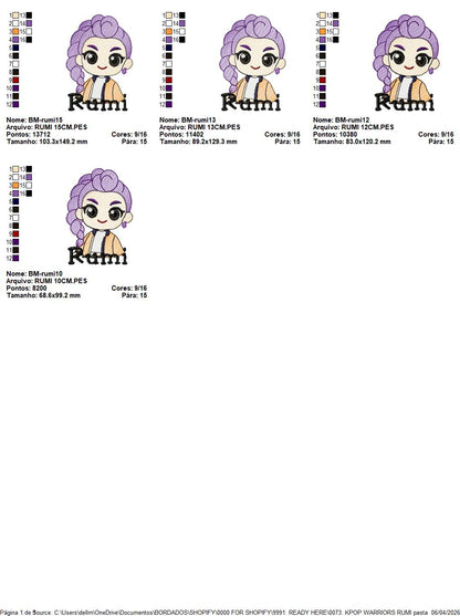 Rumi KPop Demon Hunters embroidery design - Kpop Warriors machine embroidery patterns - Baby girl file - Instant digital download (Copy) Marcia Embroidery