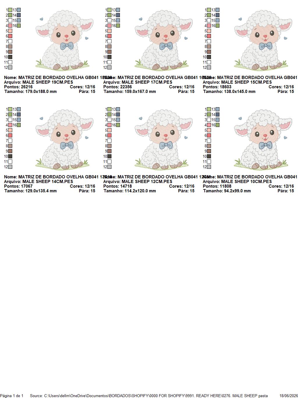 Male Sheep embroidery design - Lamb with hearts machine embroidery pattern - Baby Boy Newborn file - Instant download pes jef dst vp3
