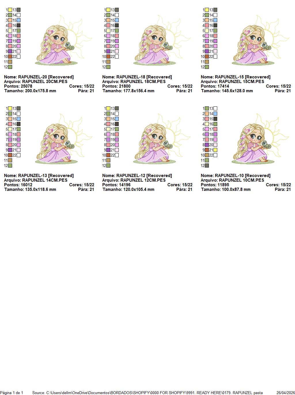 Rapunzel embroidery design - Disney Princess machine embroidery patterns - Baby Girl Princess design - Instant digital download (Copy) (Copy) Marcia Embroidery