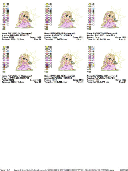 Rapunzel embroidery design - Disney Princess machine embroidery patterns - Baby Girl Princess design - Instant digital download (Copy) (Copy) Marcia Embroidery