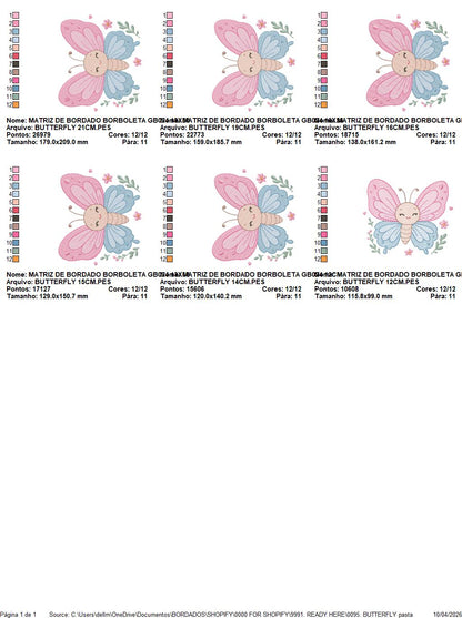 Mini Butterfly embroidery design - Delicate small butterfly machine embroidery pattern - Mini embroidery file - Instant digital download pes (Copy) Marcia Embroidery