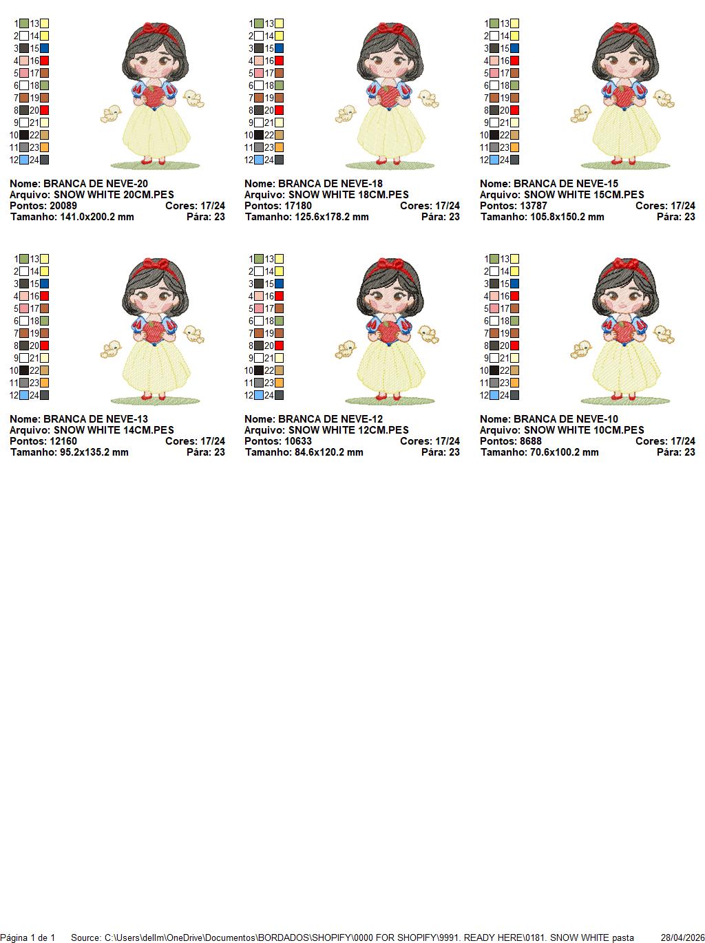 Snow White embroidery design - Disney Princess machine embroidery patterns - Instant digital download (Copy) Marcia Embroidery