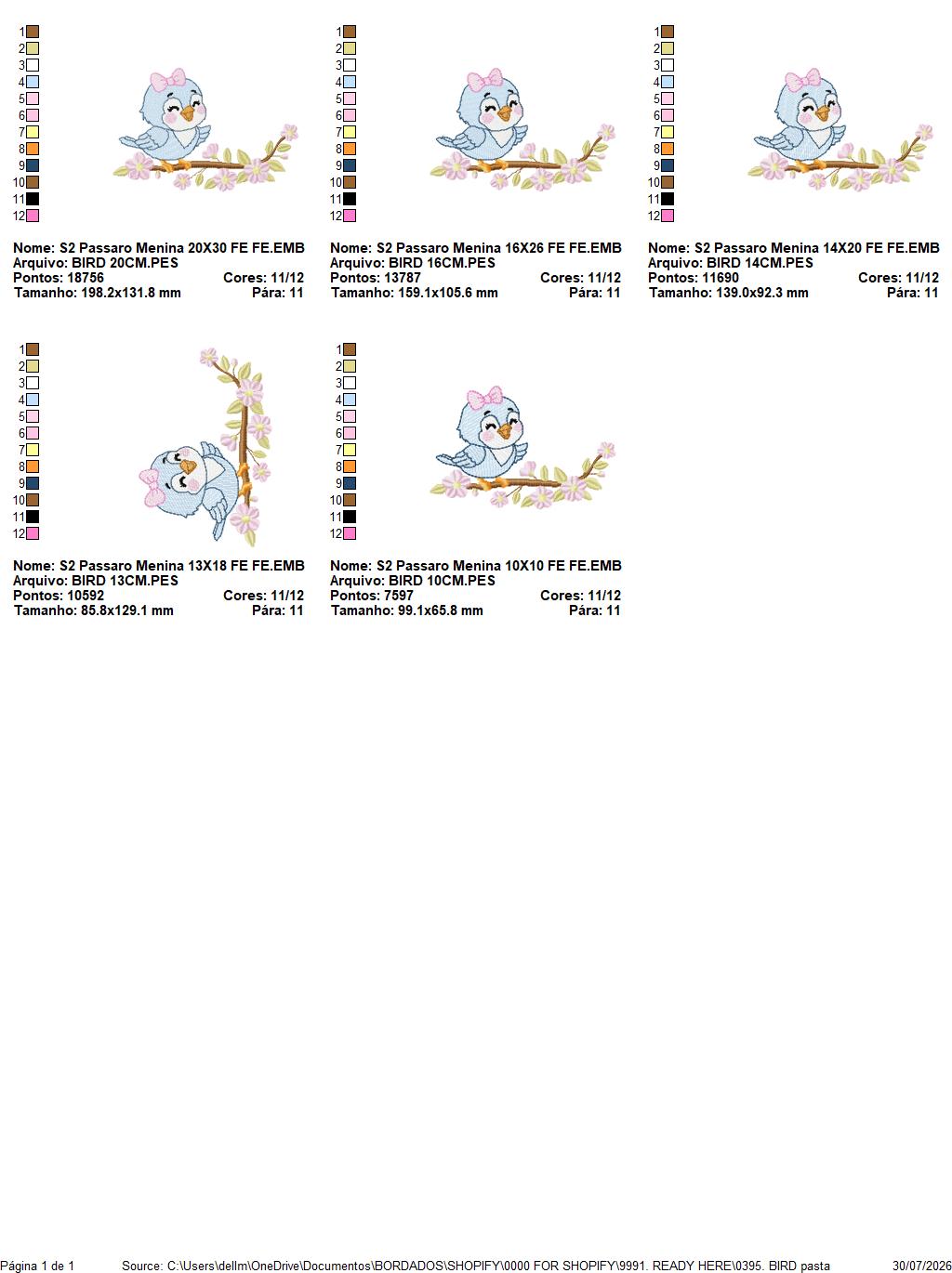 Baby Girl Bird embroidery designs - Family Bird machine embroidery pattern - Family with flowers file - Instant digital download pes jef