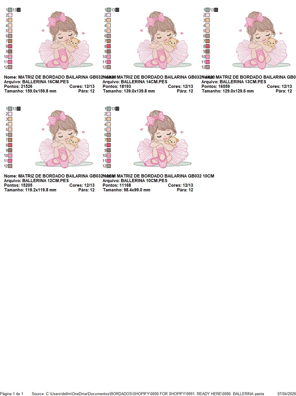 Long hair Ballerina embroidery designs - Ballet dancer machine embroidery pattern - Baby girl file - Instant download pes jef dst vp3 xxx (Copy) Marcia Embroidery