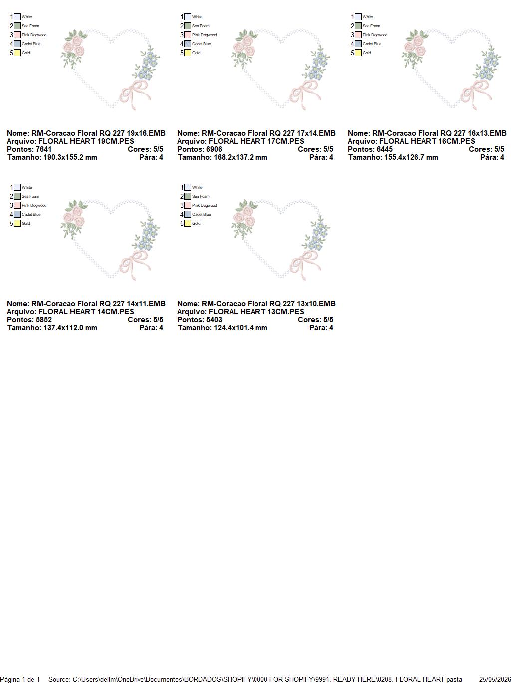 Heart with flowers embroidery designs - Floral heart frame machine embroidery pattern - Baby girl file - Instant digital download pes jef (Copy) Marcia Embroidery