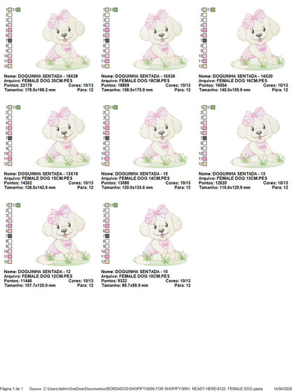 Female Dog embroidery designs - Doggie embroidery design machine embroidery pattern - Puppy embroidery - Pet embroidery - instant download (Copy) Marcia Embroidery