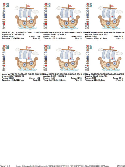 Sail Boat embroidery designs - Sailboat machine embroidery pattern - Nautical Baby boy file - Instant digital download pes jef dst hus vp3 (Copy) Marcia Embroidery